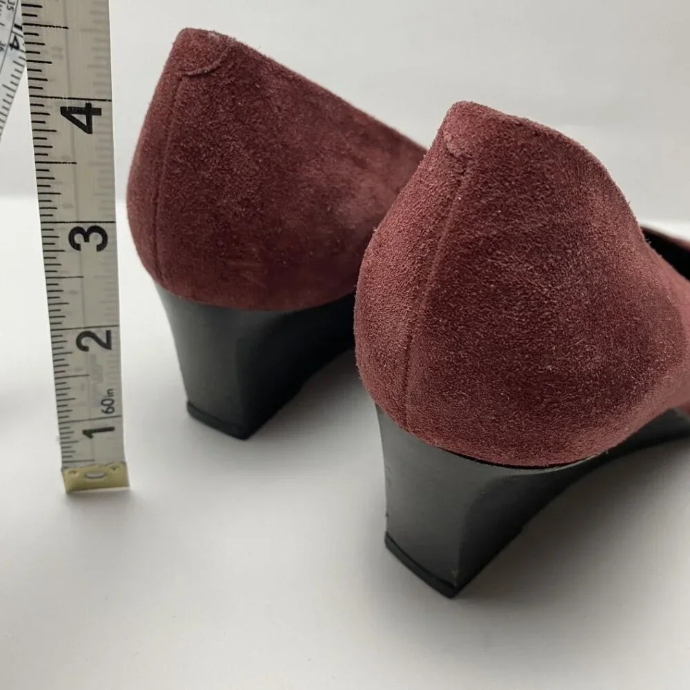 TOD’S Burgundy Suede Wedge Pumps Size 39